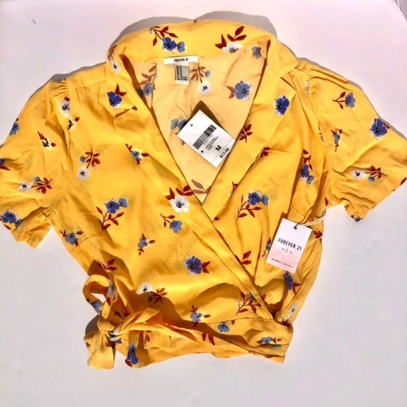 Forever 21 Tops - Forever 21 Floral Top Yellow Size M